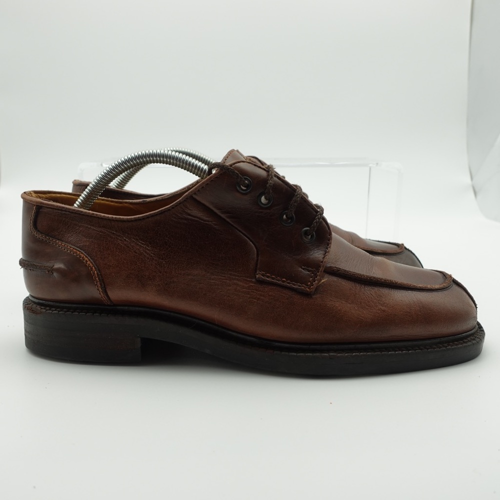 Kenneth Cole New York Made In Italy Men Size 10 Oxford Brown Leather Shoes
